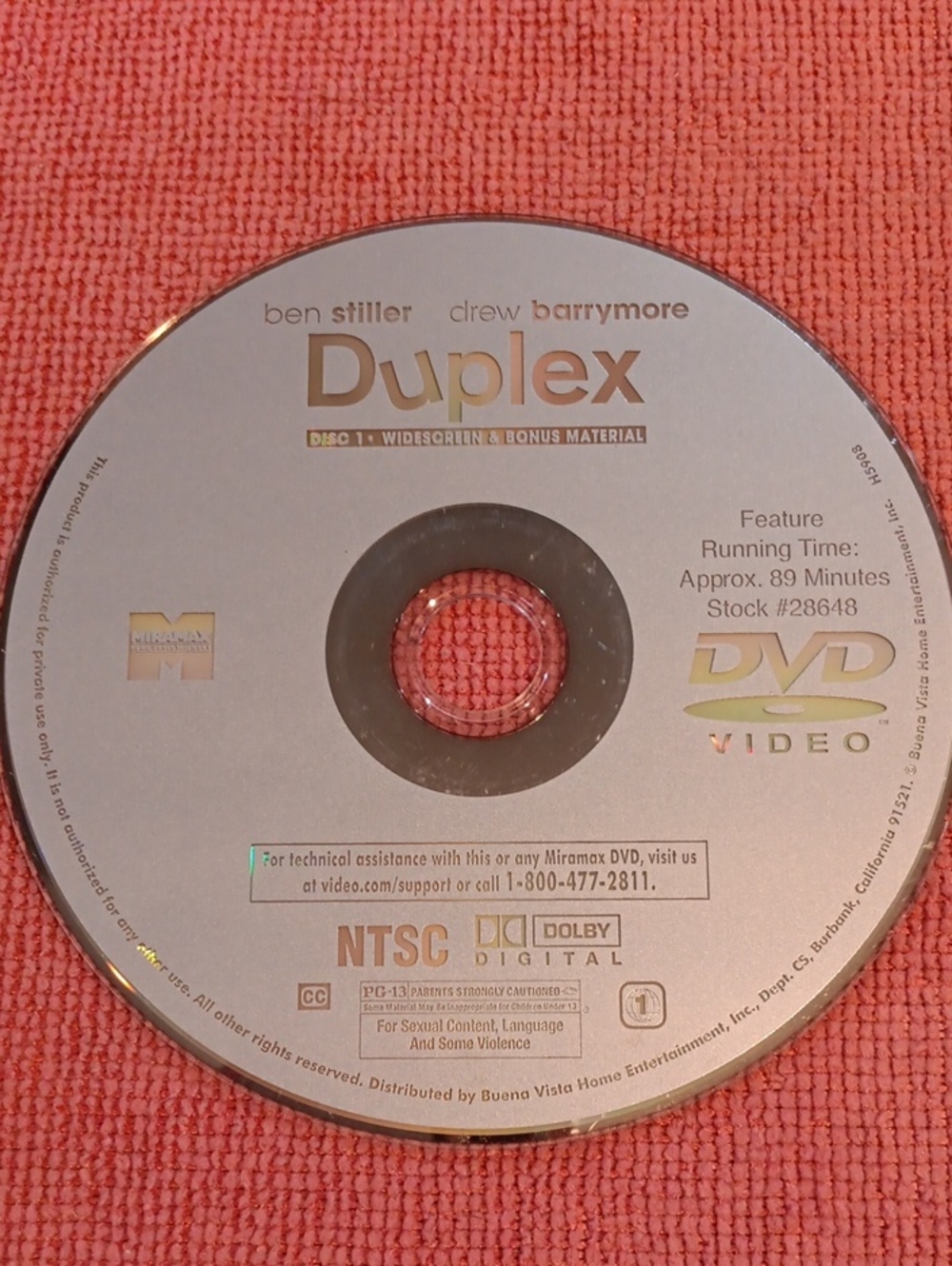 2/$12"Duplex DVD *NO CASE*